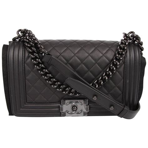 chanel boy so black small|Chanel small boy bag black.